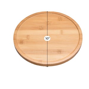 Bamboo Wood <b>Rotating</b> <b>Spice</b> <b>Rack</b> Lazy Susan Kitchen Storage Turntable Multi Function Rustic Design - Product Image 5