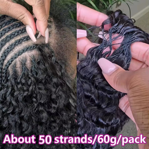 Cheveux humains Remy brésiliens bouclés, couleur naturelle non traitée, pour tresses au crochet, avec fil invisible, Botisi Boho - Product Image 3