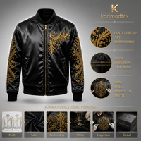 Ensemble 2 pièces de luxe pour homme : Blouson bomber coupe classique et pantalon, avec broderie artisanale et motif artistique streetwear, personnalisable avec logo