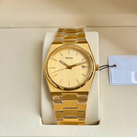 Jam Tangan Pria Fashion Gold PRX T137 Gerakan ETA Logo Dapat Disesuaikan Kalender Tahan Air Jam Tangan Kuarsa Baja Tahan Karat Relojes