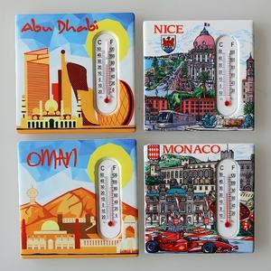 Più economico Logo personalizzato stampa frigo magnete adesivo Souvenir turistico regalo personalizzato in ceramica termometro magnete frigo - Product Image 2