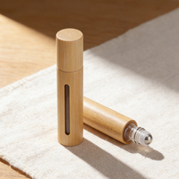 Flacon roll-on en bambou écologique avec fenêtre en verre pour huiles essentielles et parfums – Emballage à roulettes très demandé