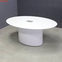 Ensemble table et chaises de conférence en pierre de marbre noir Bureau de réunion pour salle de formation au design moderne