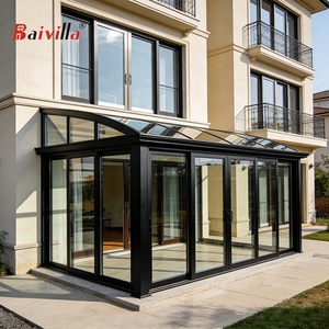 Cubiertas de Patio Personalizadas con Marco de Aluminio/Acero, Doble Capa de Vidrio Templado Transparente Low-E, para Terrazas, Verandas, Casas y Villas - Product Image 1