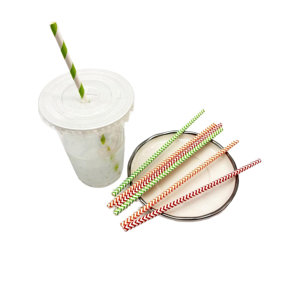 Eco Friendly Drink Tubes Cocktail Paper Jumbo Straw Colorful Stripe Equipment for Happy Birthday Party Bubble Boba Tea Drinks