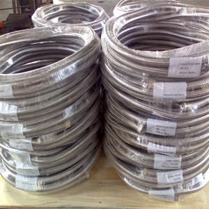 Tubo Corrugato <span class=keywords><strong>in</strong></span> Metallo Rivestito <span class=keywords><strong>in</strong></span> PTFE con <span class=keywords><strong>Treccia</strong></span> <span class=keywords><strong>in</strong></span> Acciaio Inox, Resistente ad Acidi e Alcali, Tubo Idraulico - Product Image 4