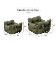 Coussin de transport multifonctionnel personnalisé pour animaux de compagnie, lit douillet et chaud, siège auto portable pour chien, siège rehausseur lavable pour chien pour les voyages