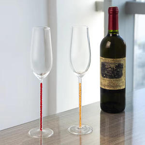Flûtes à champagne en verre borosilicate de haute qualité, avec pied long, en titane, pour célébrations, mariages et fêtes - Product Image 5