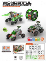 Juguete Educativo STEAM, Kit de Coche Robótico Inteligente 4 en 1, DIY 4WD, Robot de Programación Inteligente con Control Remoto para Niños