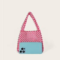 Nouvel Arrivage Hiver – Sac à Main de Luxe Façonné à la Main avec Perles, Design Niche, Sac Fourre-Tout Rétro Artistique Tressé avec Perles d'Angle, Idéal Soirées et Fêtes pour Femme