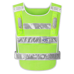 HBC LED Gilet Réfléchissant <span class=keywords><strong>Tissu</strong></span> en Maille Plusieurs Poches Certification UE Chantier de Construction Rechargeable Logo Personnalisable - Product Image 1