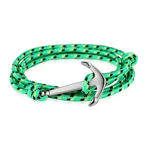 Vente en gros de bracelets bohèmes tissés en corde d'amitié nautique, bracelets d'ancre tressés à la main