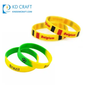Popolare molti colori baffi Charm braccialetti stampati personalizzati in gomma personalizzato consapevolezza Silicone braccialetto