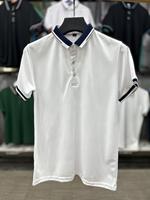 Premium Nieuwe Stijl Heren Korte Mouw Kraagoverhemd Zomer Jeugd Effen Kleur Slim Fit Casual V-hals Geborduurd Anti-Krimp