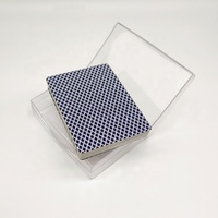 JP0122 Fournisseur de jeux de cartes Poker Factory, cartes à jouer en plastique 100% personnalisées de qualité supérieure, boîte transparente en PVC, jeu familial de 54 cartes vernies