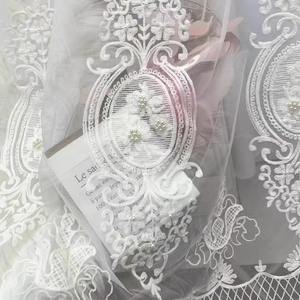 2025 nouveauté chambre salon balcon rideaux: Girlish Rose dentelle perle français romantique prêt à l'emploi voilages - Product Image 4