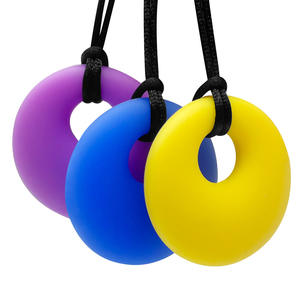 Soft Silicone <strong>Chewing</strong> <strong>Necklace</strong> for Adults and Children Autism Sensory Toy with Semi-Circular Molar Stick Spot Design Baby Toy - Product Image 1