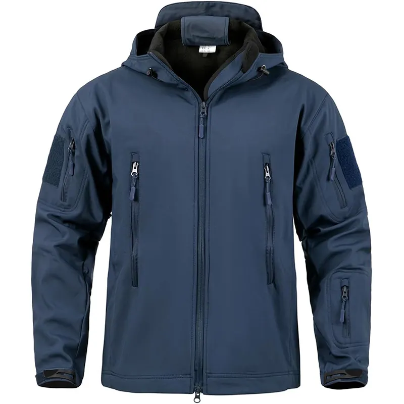 Giacca da uomo con cappuccio Softshell tattico Casual, giacca da uomo personalizzata giacca a vento con cerniera cappotti da uomo, giacca invernale da trekking in pile