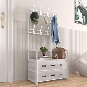 Perchero de plástico multifuncional moderno, soporte de almacenamiento de zapatos para ropa de pasillo de entrada multicapa para el hogar, sala de estar y dormitorio - Product Image 3