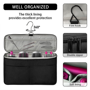 Estuche de viaje portátil Bolsa organizadora para <span class=keywords><strong>Dyson</strong></span> <span class=keywords><strong>Airwrap</strong></span> Styler-Organizador de almacenamiento de nailon duradero para accesorios Shark FlexStyle - Product Image 5