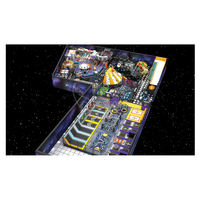 Structure de jeu géante multi-niveaux sur le thème de l'espace, style galaxie, aire de jeux pour enfants, toboggan, équipement de terrain de jeu intérieur pour centre pour enfants