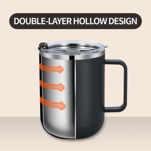 Lekfre Geperonaliseerde Koffiemok van Hoogwaardig RVS met Hendel, Moderne Kantoorkop - Product Image 4