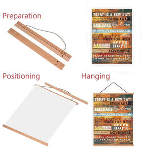 Tela di alta qualità pittura di arte della parete in legno naturale magnetico Frameless Poster ispiratore <span class=keywords><strong>citazioni</strong></span> pittura di arte della parete - Product Image 3