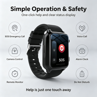 Montre connectée pour personnes âgées avec GPS en temps réel, appel vidéo, moniteur de sommeil, rappel de sédentarité, 4G