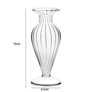 Vase à fleurs en verre transparent de conception européenne Art déco Vase de table Terrarium Fabriqué en Chine