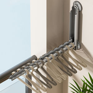 SANIPRO ventosa pequeña percha de secado interior baño balcón sin punzón colgante de pared telescópico plegable estante de almacenamiento de ropa - Product Image 2