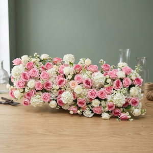Artificial Flower Factory Silk Handmade Classic Crimson Heritage Rose Channel Panel Scarlet Blossom Tropical Greenery Row - Product Image 3