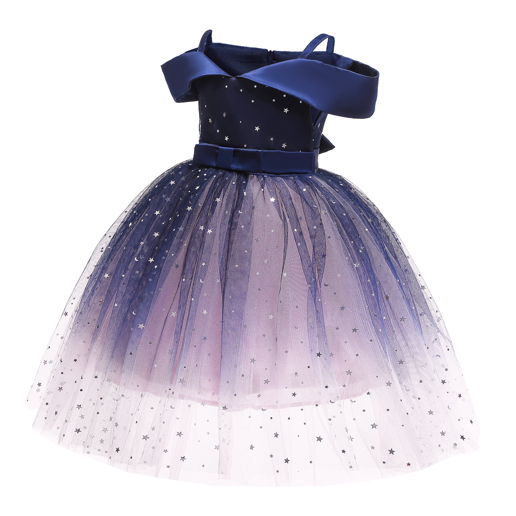 childrens royal blue dress Susanne Lively Girls Royal Blue Striped Bow Print Sundress 4
