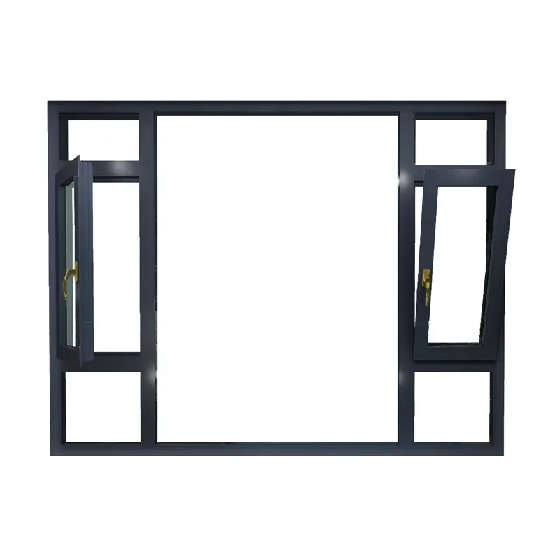 Ventana de toldo enrollador de cadena, ventanas de doble acristalamiento, ventanas de toldo de aluminio de tamaño personalizado de doble acristalamiento para Filipinas