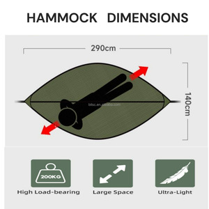 Hamaca de Nailon Ligera y Portátil para Acampar con Mosquitero para Viajes al Aire Libre, Hamaca con Mosquitero al por Mayor - Product Image 5