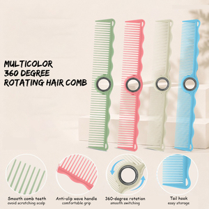 Peigne à doigts double taille pour barbier avec technique de coiffage, petit et grand anneau, dents denses et larges, brosse de coupe de cheveux pour barbiers et stylistes - Product Image 1