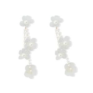 <span class=keywords><strong>Orecchini</strong></span> da sposa fatti a mano gioielli bianchi fiori lunghi <span class=keywords><strong>orecchini</strong></span> <span class=keywords><strong>orecchini</strong></span> a goccia dichiarazione <span class=keywords><strong>cerchietti</strong></span> abbigliamento tessuto Chiffon fiore - Product Image 3