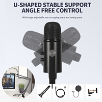 Microphones professionnels BM-86 DSP à réduction de bruit avec support de bras USB LOS système Android son haute fidélité diffusion en direct animation
