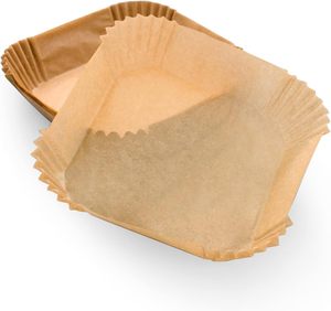 Feuilles de papier sulfurisé jetables antiadhésives pour friteuse à air, qualité alimentaire, pour la cuisson, le rôtissage et le micro-ondes - Product Image 5