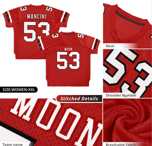 เสื้อยืดผู้ชายผ้าโพลีเอสเตอร์ตาข่ายครอปขนาดใหญ่พิเศษเสื้อฟุตบอลย้อนยุคอเมริกันแบบกำหนดเอง100% - Product Image 2