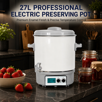 Marmite électrique émaillée 27L 1800W pour confiture avec contrôle de température par micro-ordinateur pour usage hôtelier et traiteur