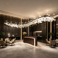 Lustre moderne luxueux en verre personnalisé pour hôtel, luminaire suspendu en forme de pavés, pour hall d'hôtel et escalier