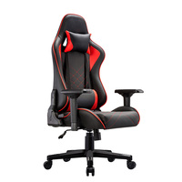 Chaises de jeu ergonomiques en cuir, Support lombaire réglable pour ordinateur de salon Pc