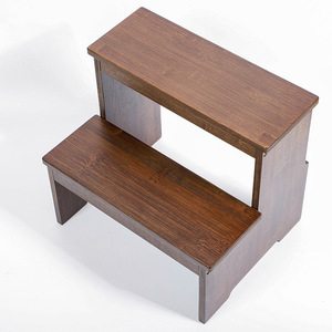 Double Layer <b>Bamboo</b> Step <b>Stool</b> 39cm X 30.5cm X 34.5cm Durable Shoe Changing Bench For Children Adults Elderly - Product Image 2