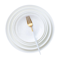 Assiettes en Porcelaine Fine Blanche de Qualité Supérieure, Directement de l'Usine, Plats Profonds en Céramique de 5 à 12 Pouces pour Hôtels, Banquets et Restaurants, Personnalisables avec Logo