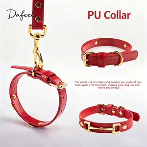 Dafeel Luxury PU <b>Dog</b> <b>Collar</b> with Buckle Closure-Customized Color & Brand Logo Machine Washable - Product Image 5