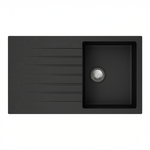 Fregadero Empotrado Sintético de 1 Tazón, 86 cm, Negro - Product Image 3