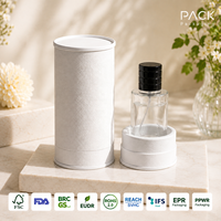 En Stock: Tubo de Papel con Aspecto de Cuero Blanco con Set de Botella de Perfume de 50 ml |   Telescópico D65xH133mm |   Certificado por la FSC |   54 piezas/caja