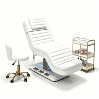 Table de massage chauffante de luxe pour spa, lit vibrant pour salon de beauté, chaise médicale, lit pour soins du visage et des cils, table de massage électrique