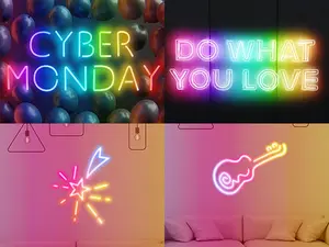 Feican DIY Design Cuttable Compatible With Alexa Google Assistant Neon Light Sign Neon Rope Lights RGB LED Strip Lights
