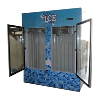 Dégivrage automatique-Affichage de refroidissement par ventilateur à 5 degrés C Refroidisseur de glace personnalisé Marchandiseur de glace extérieur 200 sacs de glace